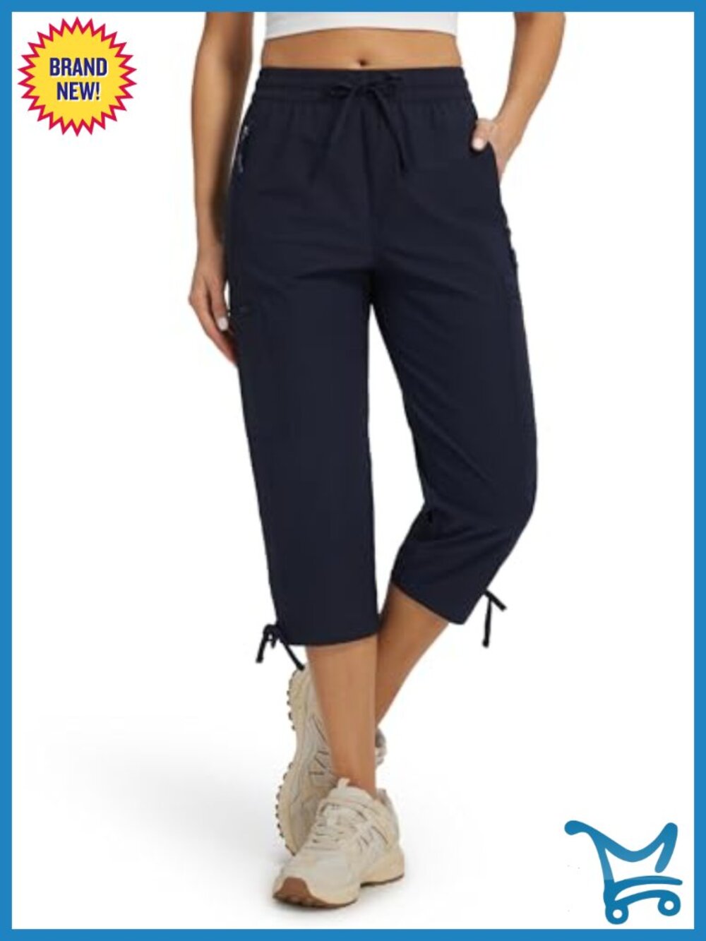 Women's Hiking Capri Cargo Pants Nylon Blend 4-Way Stretch Cropped